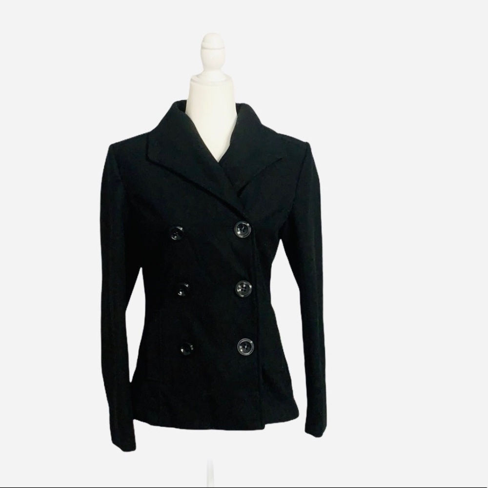 Rampage Y2K Black Peacoat Jacket Casual Work Classic Size Medium